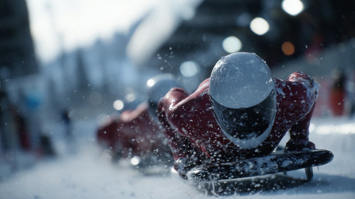 En närbild från en tävling i vinter-os.