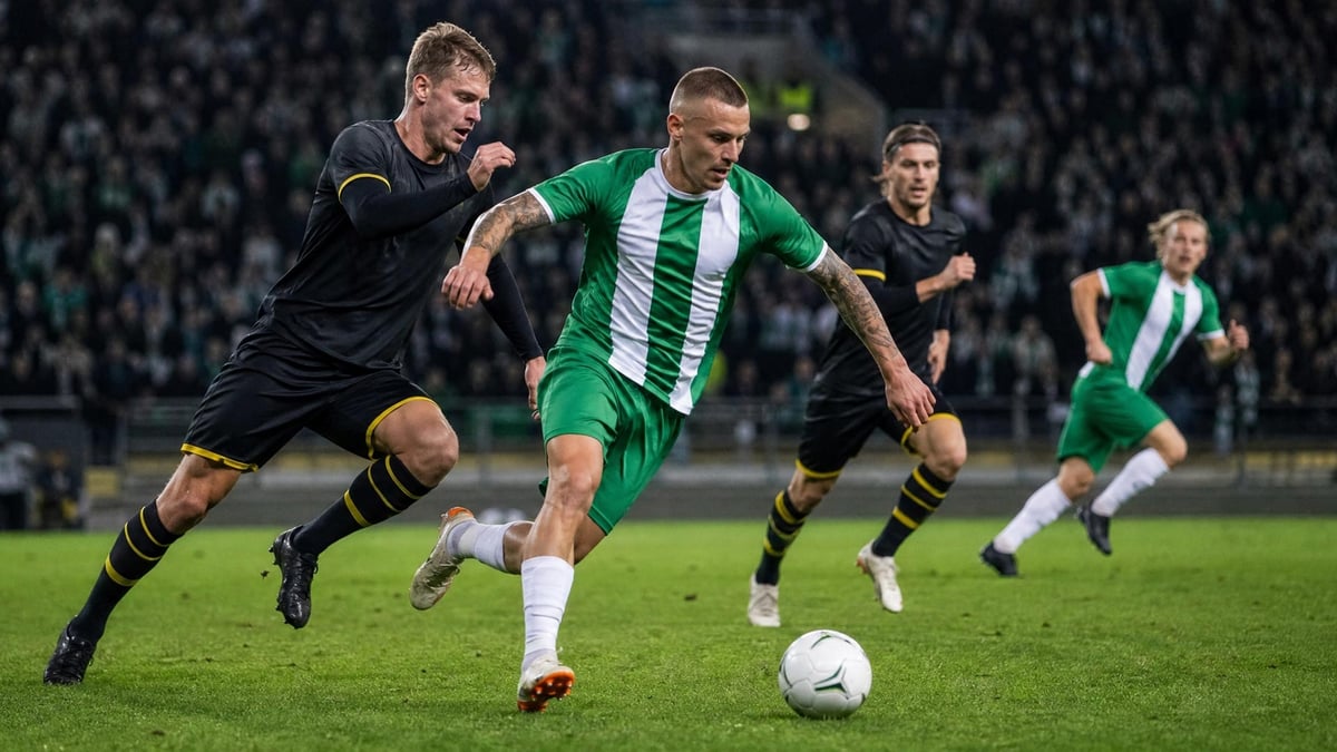 Hammarby i en fotbollsmatch