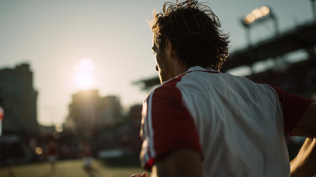 En spelare i Allsvenskan springer ut på planen.